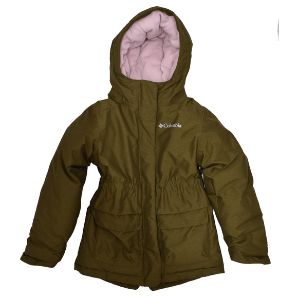 Columbia Winter Jacket - Green Hooded Lined Outgrown - Youth Girls Kids XXS 4/5 - Picture 1 of 6